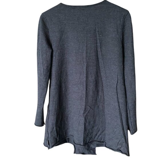 OSKA Dark Grey 100% Wool Lagenlook Made in Germany Lightweight Sweater Sz 0 - Picture 2 of 9